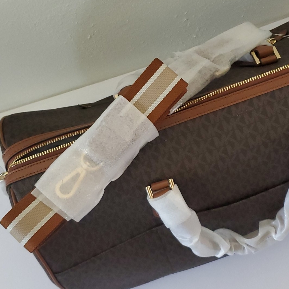 🆕️ MICHAEL KORS Travel XL Duffle Brown - Picture 5 of 10
